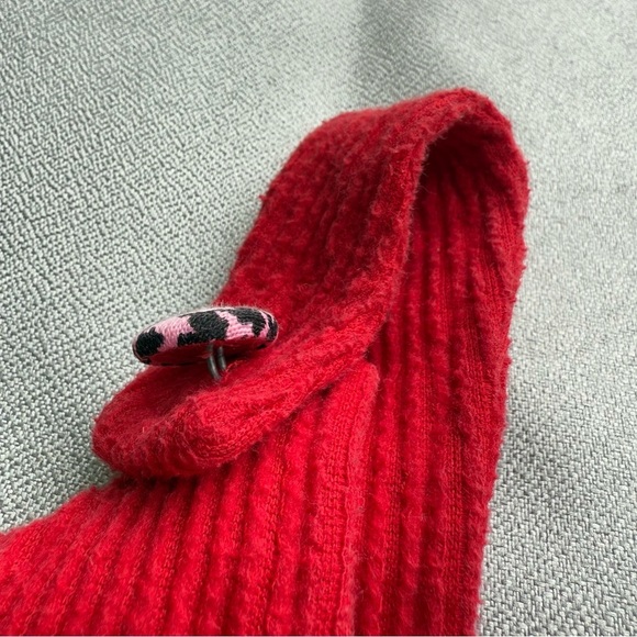 Vintage Girls Great Escape Sleeveless Red Corduroy Dog Patch Dress 5 USA Made - Picture 2 of 6